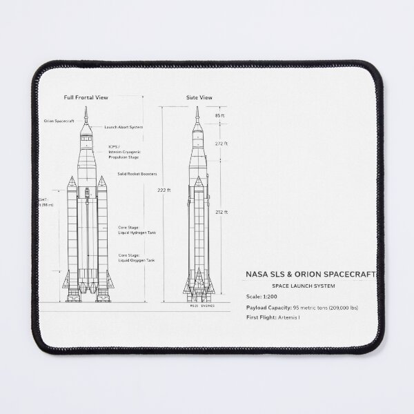 Item preview, NASA SLS Rocket Minimalist Blueprint - White Edition designed and sold by Antonrec86.