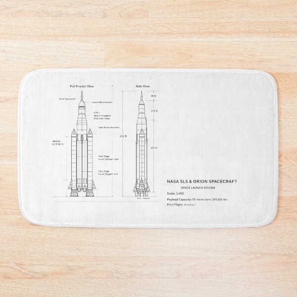 Item preview, NASA SLS Rocket Minimalist Blueprint - White Edition designed and sold by Antonrec86.