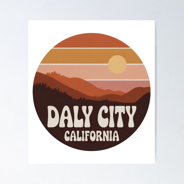 Item preview, Daly City California: Warm Coastal Sunset Badge designed and sold by CircinusStore.