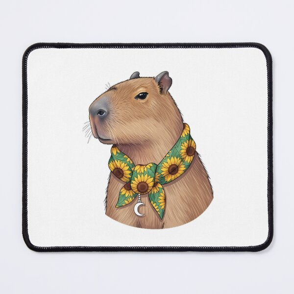 Artikelvorschau, Capybara Sonnenblumen-Schal Halbmond-Anhänger entworfen und verkauft von pumsquare.