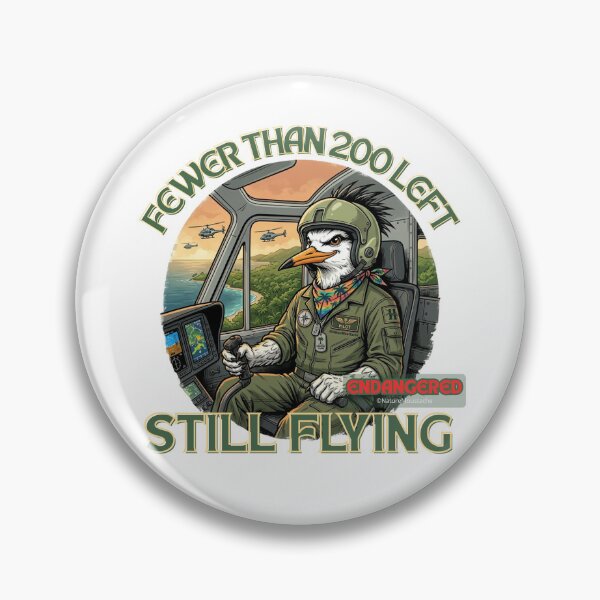 Item preview, Funny Bird Gift - Critically Endangered Chinese Crested Tern Helicopter Pilot T-Shirt - Fewer Than 200 Left - Wildlife Humor - Bird Lover Gift designed and sold by Nature & Moustaches.