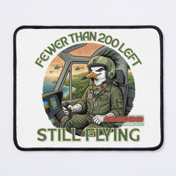 Item preview, Funny Bird Gift - Critically Endangered Chinese Crested Tern Helicopter Pilot T-Shirt - Fewer Than 200 Left - Wildlife Humor - Bird Lover Gift designed and sold by Nature & Moustaches.