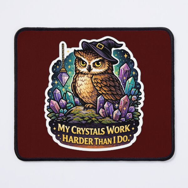 Item preview, Witch Owl Crystal Sticker Funny Witchy Gift designed and sold by Gentlestate.