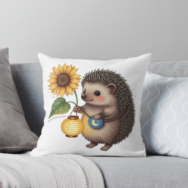 Item preview, Hedgehog Carrying Little Moon Lantern Sunflower Leaf designed and sold by pumsquare.