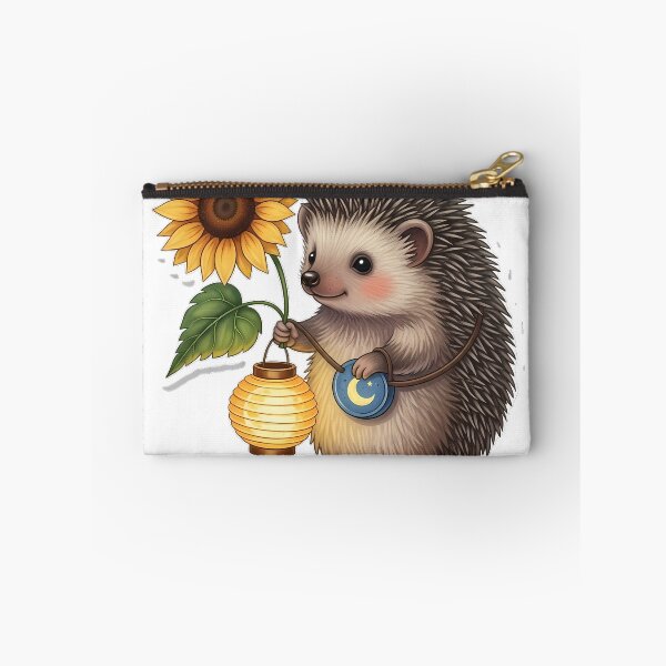 Item preview, Hedgehog Carrying Little Moon Lantern Sunflower Leaf designed and sold by pumsquare.