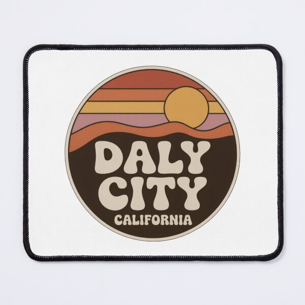 Item preview, Daly City California: Retro Sunset Waves Badge designed and sold by CircinusStore.