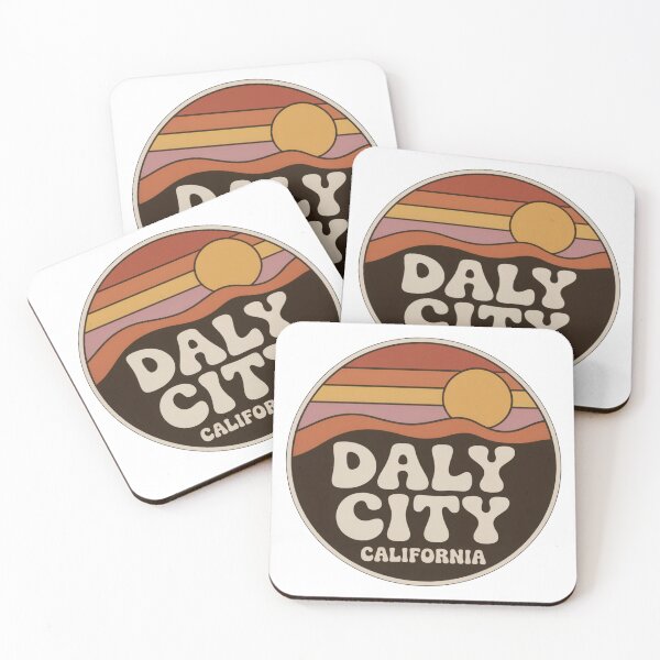 Item preview, Daly City California: Retro Sunset Waves Badge designed and sold by CircinusStore.