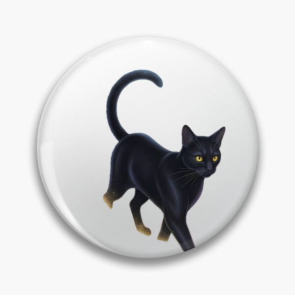 Item preview, Black Cat Familiar Stepping Through Crescent Moon designed and sold by IllumeInk.