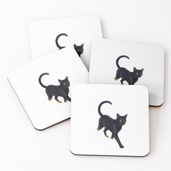 Item preview, Black Cat Familiar Stepping Through Crescent Moon designed and sold by IllumeInk.