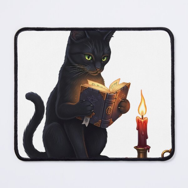 Item preview, Black Cat Reading Tiny Spellbook Candle designed and sold by IllumeInk.