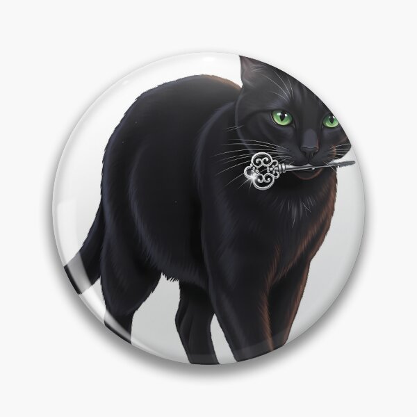 Item preview, Black Cat Carrying Tiny Silver Key designed and sold by IllumeInk.