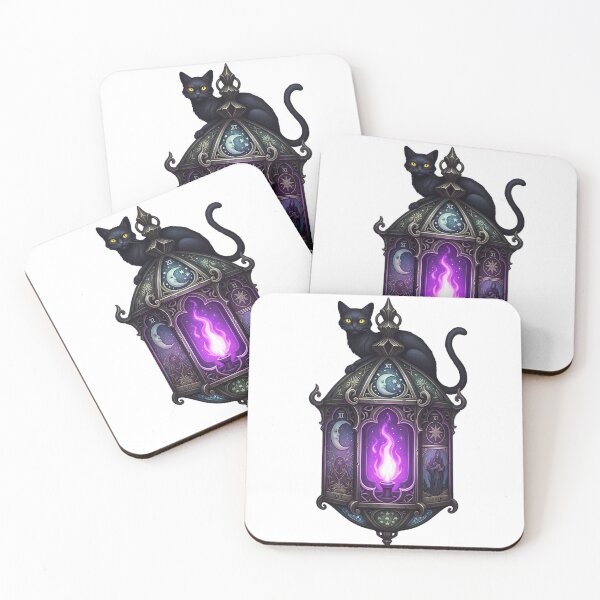 Item preview, Black Cat Tarot Lantern Violet Flame designed and sold by IllumeInk.