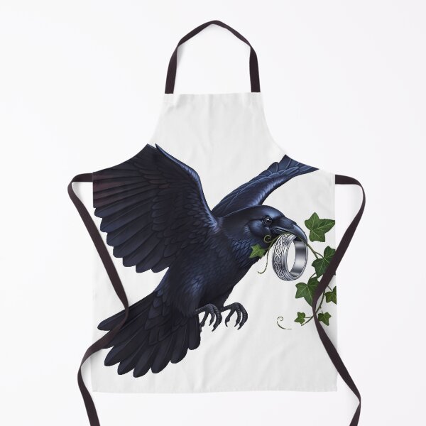 Item preview, Raven Carrying Silver Ring Ivy Sprig designed and sold by IllumeInk.