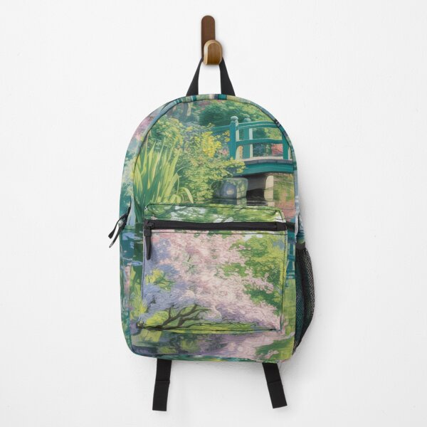 Item preview, Japanese Bridge Garden Impressionist Art – Monet Inspired Floral Pond Wall Print designed and sold by Tamas Das.