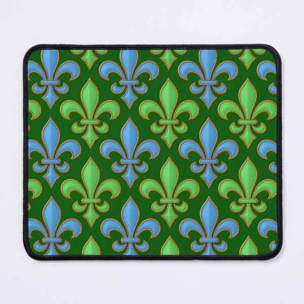 Item preview, Dark Green Blue Fleur-de-lis Design designed and sold by PatternTitan.