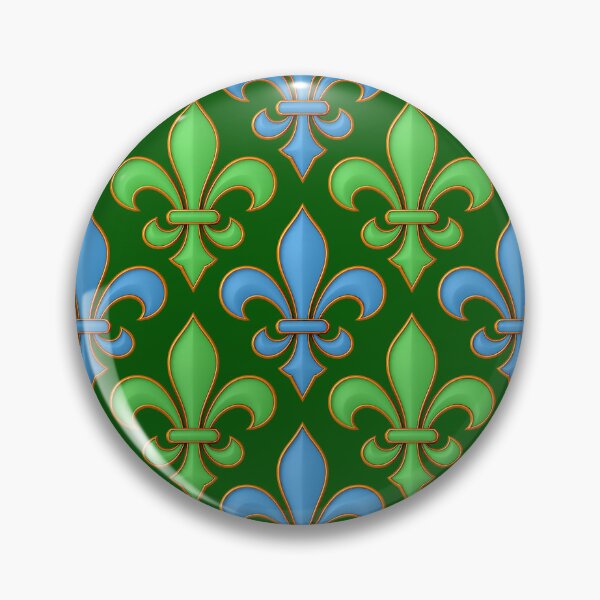 Item preview, Dark Green Blue Fleur-de-lis Design designed and sold by PatternTitan.