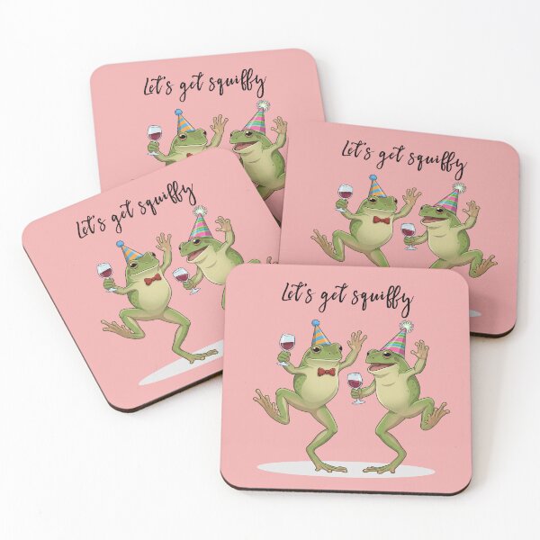 Item preview, Let’s Get Squiffy Funny Party Frogs Drinking Design designed and sold by MeatyTees.