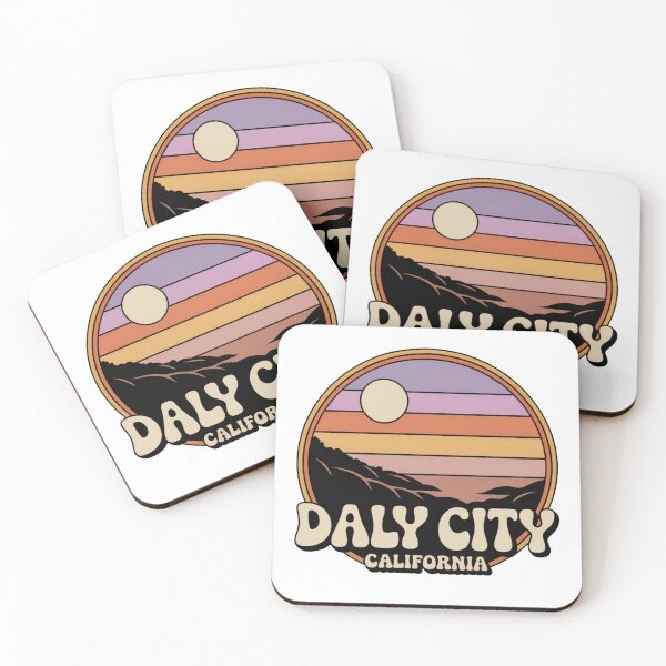 Item preview, Daly City California: Retro Vibrant Sunset Badge designed and sold by CircinusStore.