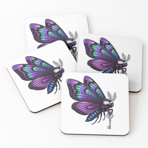 Item preview, Gothic Moth Carrying Tiny Silver Key designed and sold by IllumeInk.