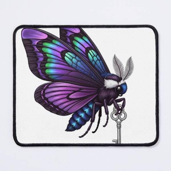 Item preview, Gothic Moth Carrying Tiny Silver Key designed and sold by IllumeInk.