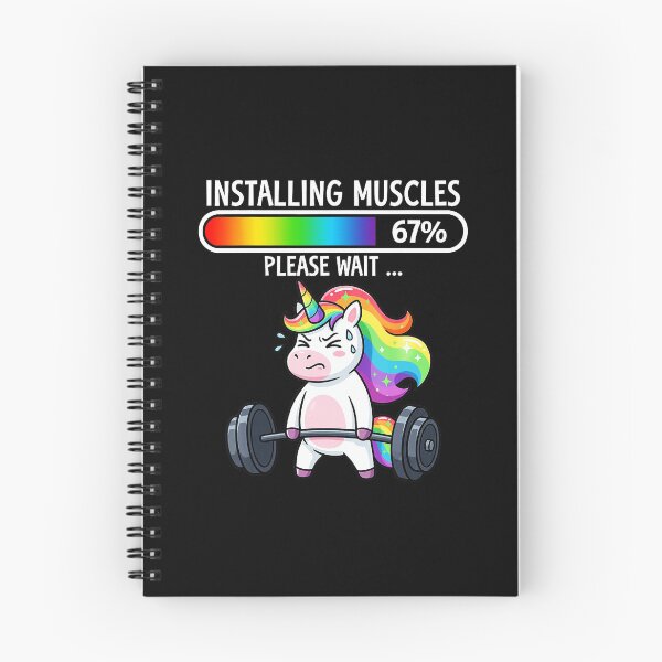 Item preview, Rainbow Unicorn Installing Muscles Funny Fitness  designed and sold by eliramaison.