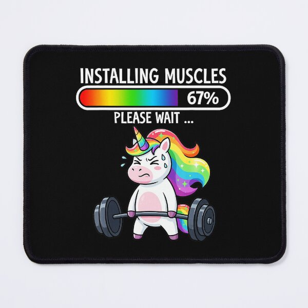 Item preview, Rainbow Unicorn Installing Muscles Funny Fitness  designed and sold by eliramaison.