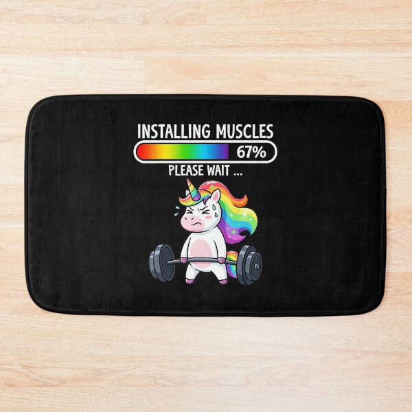 Item preview, Rainbow Unicorn Installing Muscles Funny Fitness  designed and sold by eliramaison.