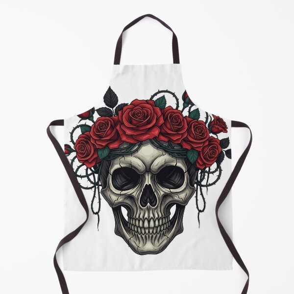 Item preview, Gothic Skull Red Rose Crown Fan designed and sold by IllumeInk.