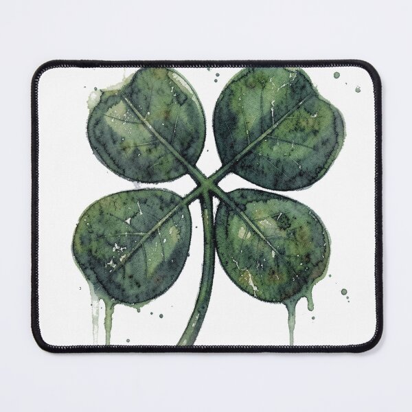 Item preview, Watercolor Four-Leaf Clover with Distressed Texture designed and sold by Bloomkept.
