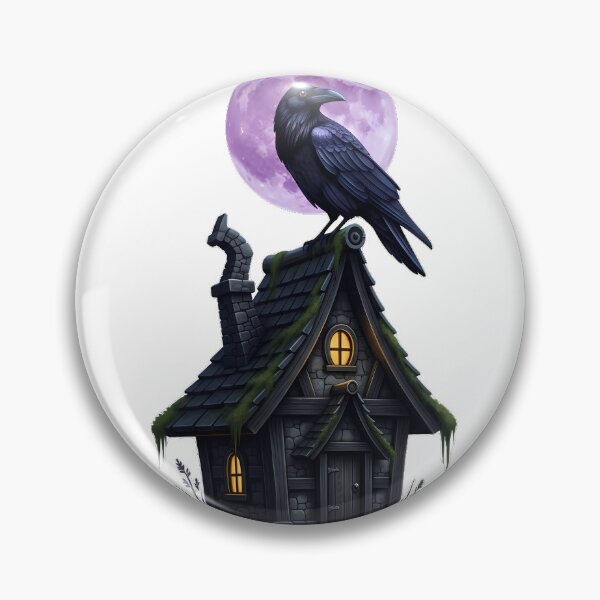 Item preview, Cottage Raven Perched Tiny Roof designed and sold by IllumeInk.
