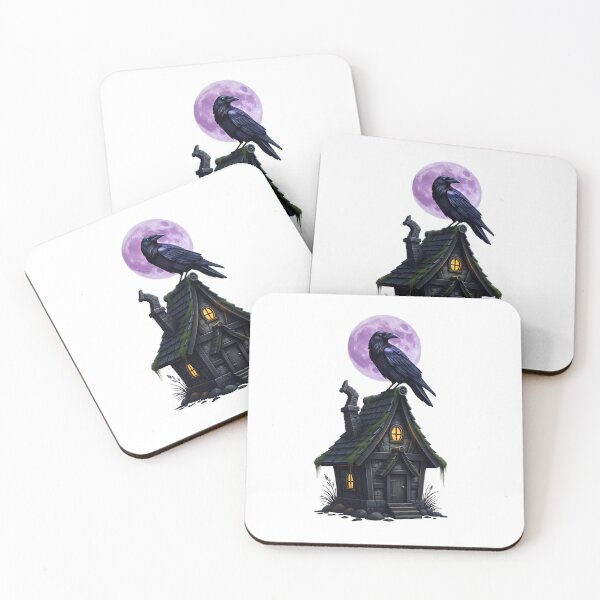 Item preview, Cottage Raven Perched Tiny Roof designed and sold by IllumeInk.