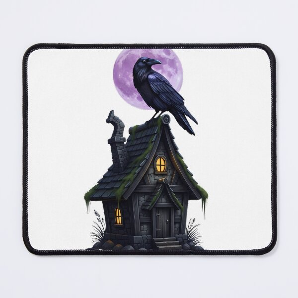 Item preview, Cottage Raven Perched Tiny Roof designed and sold by IllumeInk.