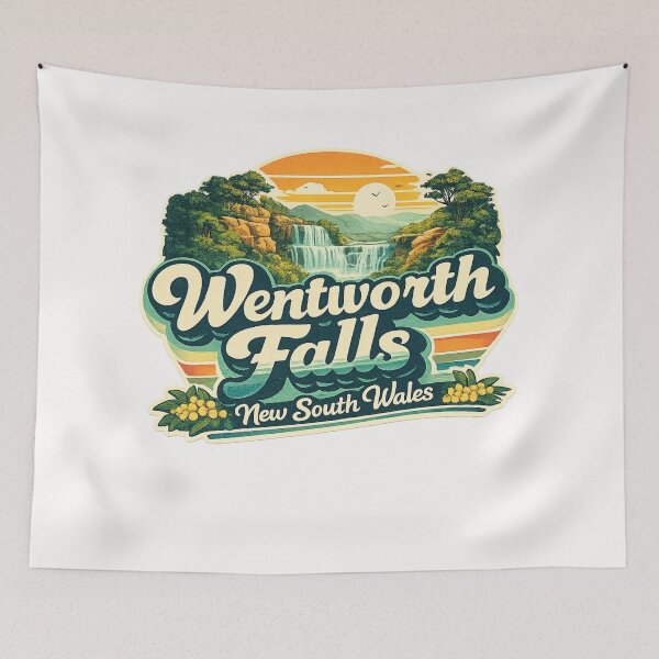 Item preview, Wentworth Falls Blue Mountains Waterfall Sunset in New South Wales Australia designed and sold by Places On Earth.