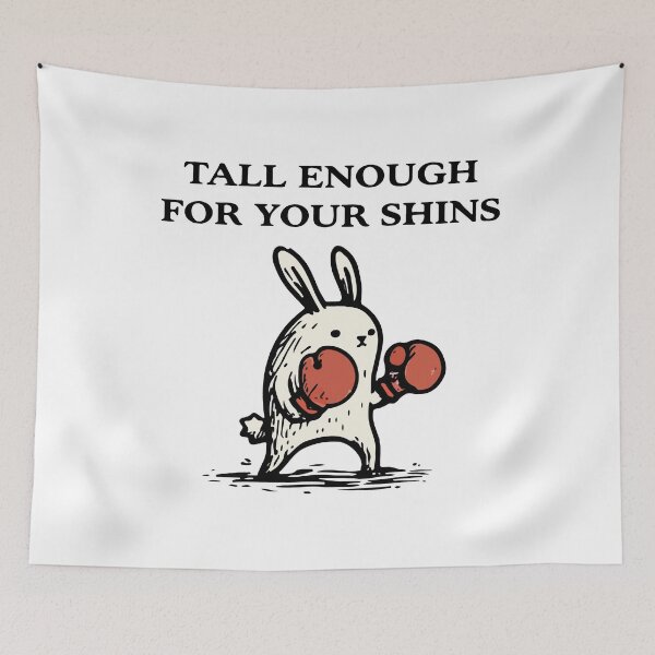 Item preview, Tall Enough For Your Shins Cute Bunny Funny Rabbit Humor Design designed and sold by kiralynstration.
