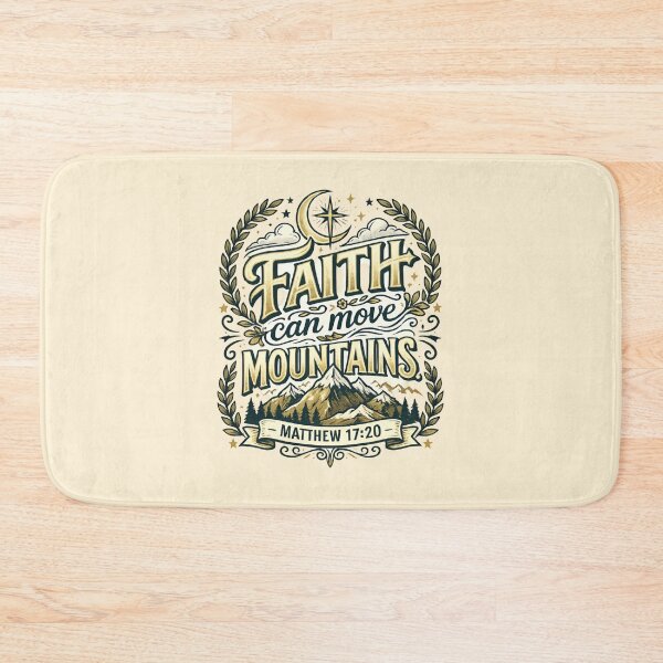 Item preview, Faith Can Move Mountains – Matthew 17:20 Vintage Christian Design designed and sold by csamsonjr.