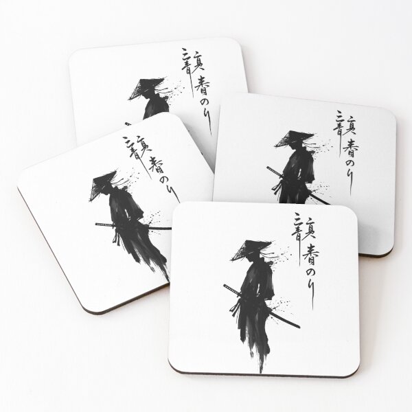 Item preview, Minimal Samurai Ink Silhouette – Modern Japanese Brush Stroke Vector Art designed and sold by avwear.