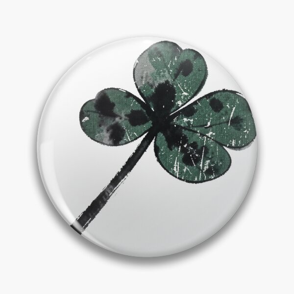 Item preview, Distressed Sumi-e Four Leaf Clover Ink Wash Art designed and sold by Bloomkept.