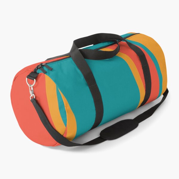 Item preview, Retro Diagonal Stripes – Bold Teal, Orange & Coral designed and sold by WildHugeDot.