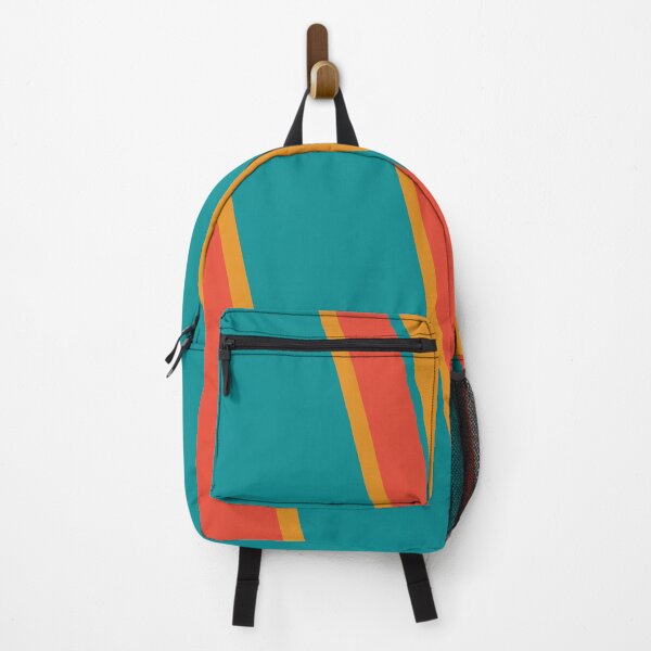 Item preview, Retro Diagonal Stripes – Bold Teal, Orange & Coral  designed and sold by WildHugeDot.