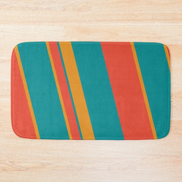 Item preview, Retro Diagonal Stripes – Bold Teal, Orange & Coral  designed and sold by WildHugeDot.