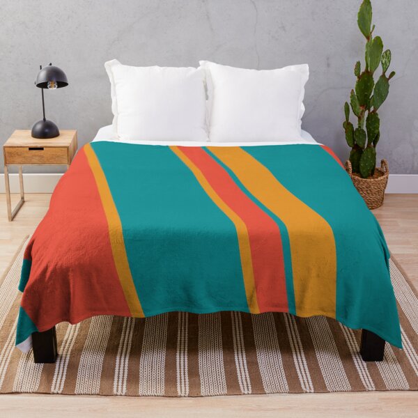 Item preview, Retro Diagonal Stripes – Bold Teal, Orange & Coral  designed and sold by WildHugeDot.