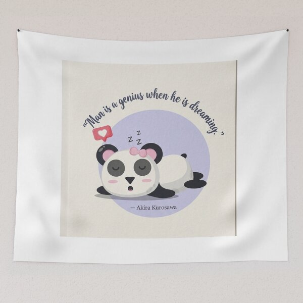 Item preview, Sleeping Panda Dream Quote – Cute Kawaii Panda Illustration with Inspirational Quote designed and sold by RushVibeWear.