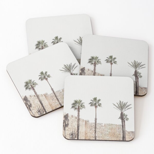Item preview, Jerusalem walls, palm trees, Holy Land Israel landscape, sacred landmark photography designed and sold by Prints Actually.