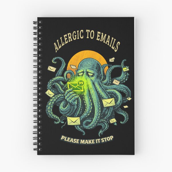 Artikelvorschau, Allergisch gegen E-Mails? Kraken-Shirt – Lustiges Vintage-Monster mit überfülltem Posteingang entworfen und verkauft von Mythic Ink Studio.
