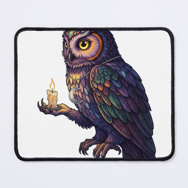 Item preview, Night Owl Familiar Small Candle Crescent Charm designed and sold by IllumeInk.