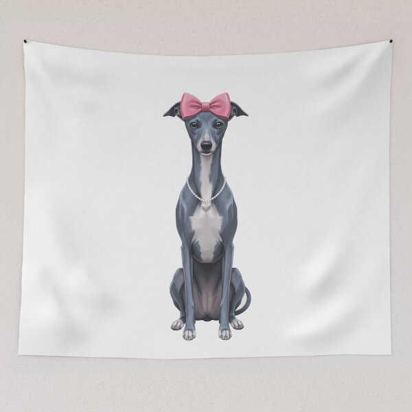 Item preview, Elegant Italian Greyhound Pink Bow Pearl Necklace designed and sold by k3rstman1.