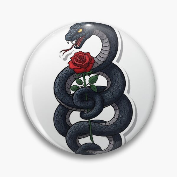 Item preview, Black Serpent Red Rose Its Coils designed and sold by IllumeInk.