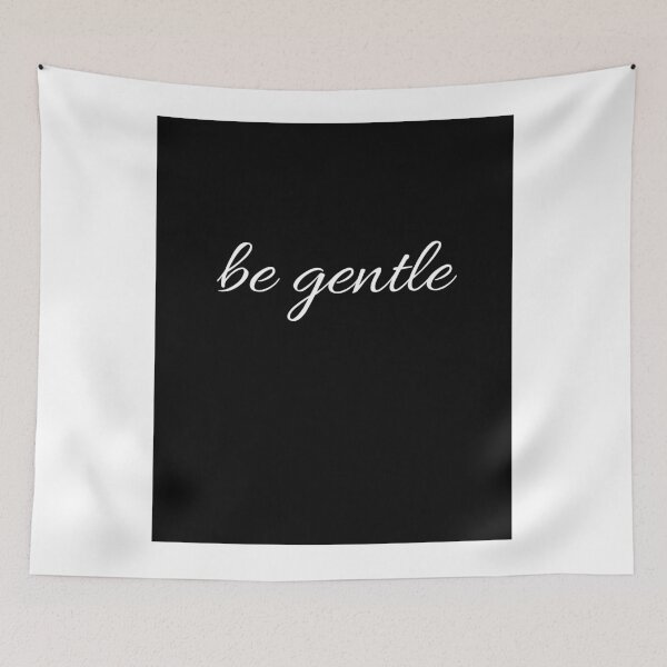 Item preview, Be Gentle Minimal White Typography on Black Background Design designed and sold by onubi.