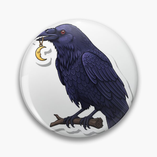 Item preview, Raven Small Crescent Moon Charm Its Beak designed and sold by IllumeInk.