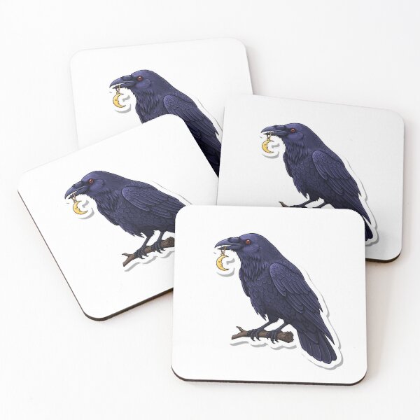 Item preview, Raven Small Crescent Moon Charm Its Beak designed and sold by IllumeInk.